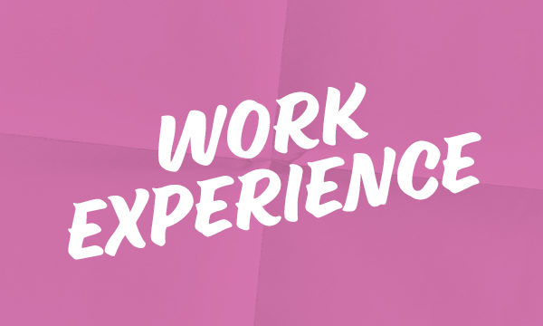 work experience pink background